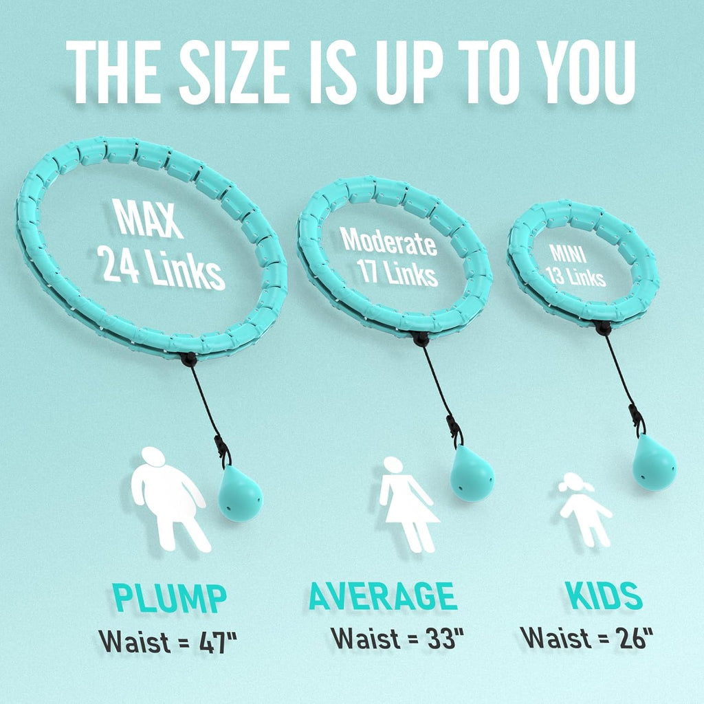 Weighted Hula Circle Hoops for Adults Weight Loss, Infinity Fitness Hoop plus Size 47 Inch, 24 Detachable Links, Exercise Hoop Suitable for Women and Beginners